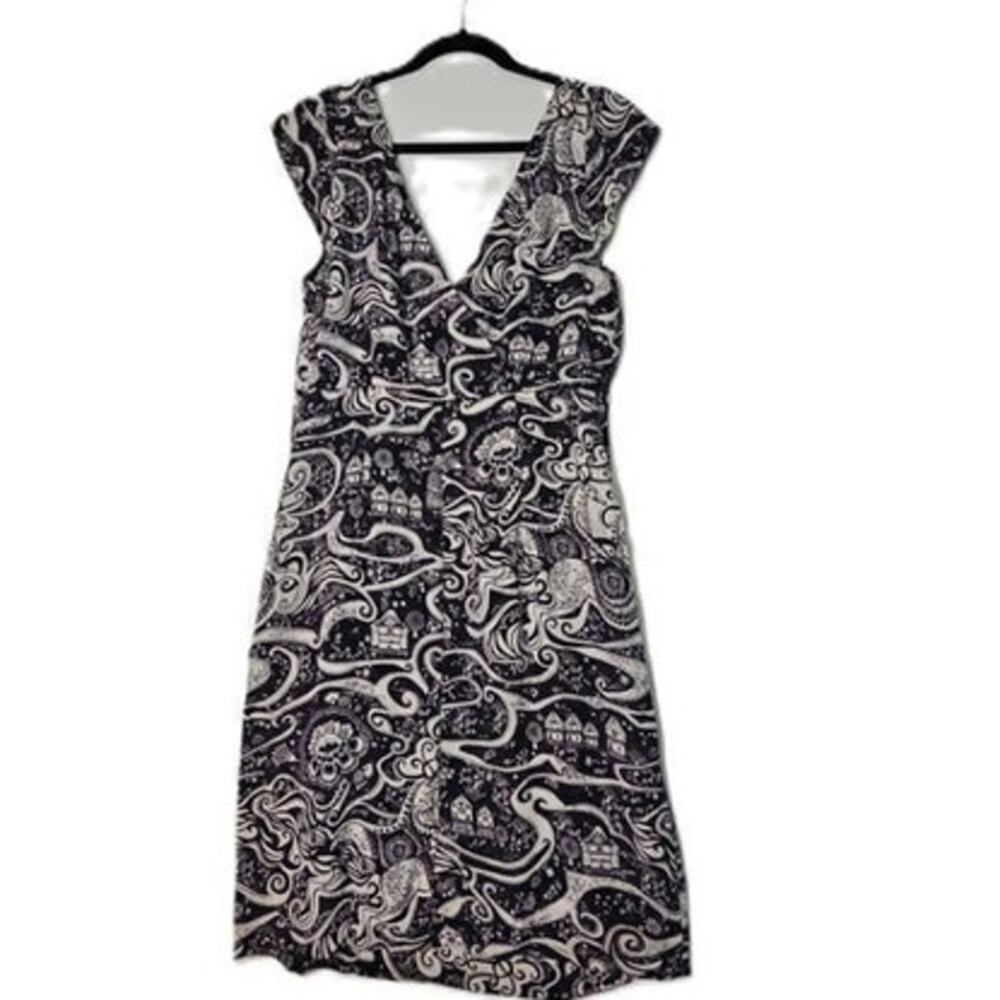 Anthropologie by Moulinette soeur Black Swirling villages Women's size 12 - Picture 11 of 11